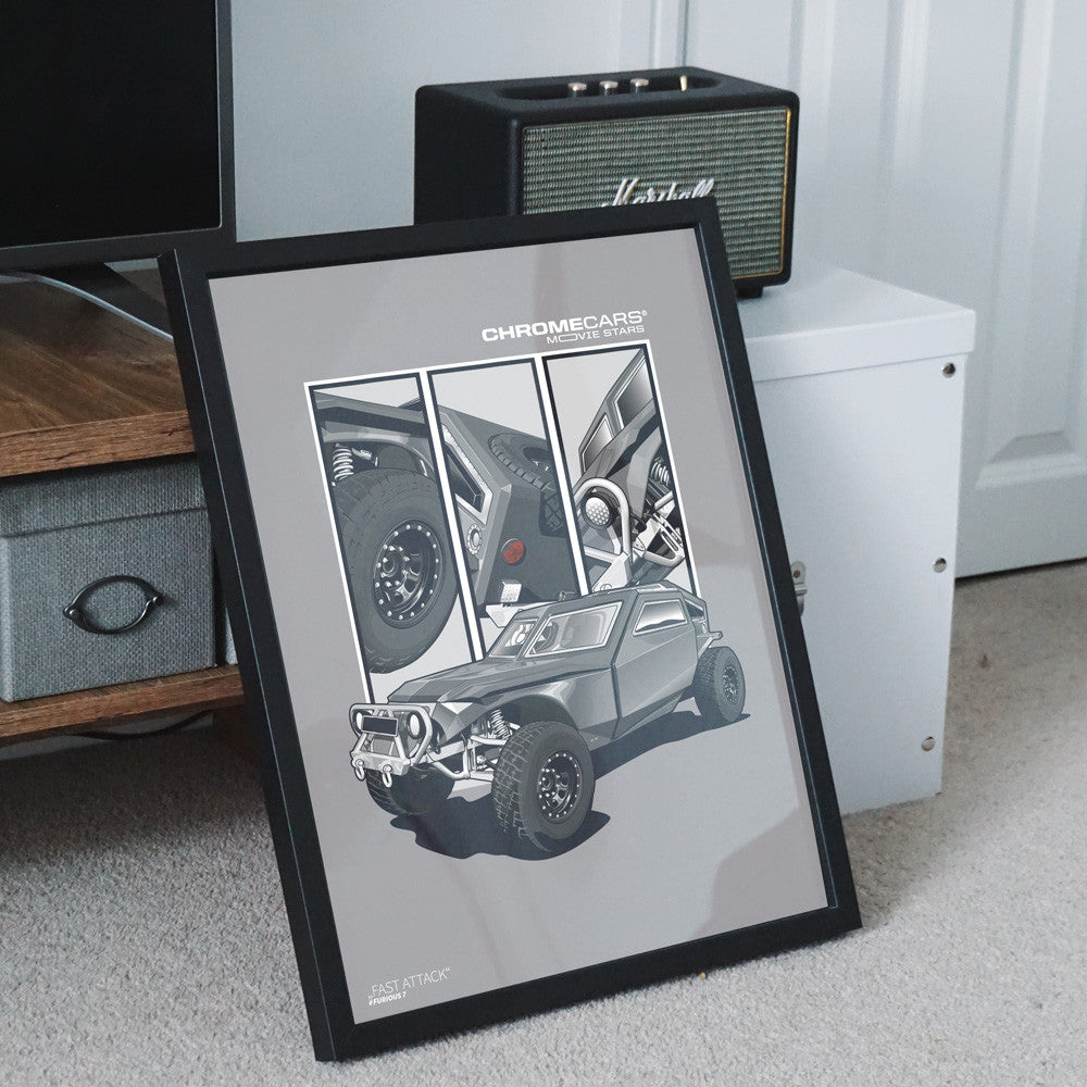 Fast Attack – Detail Triptych als Poster