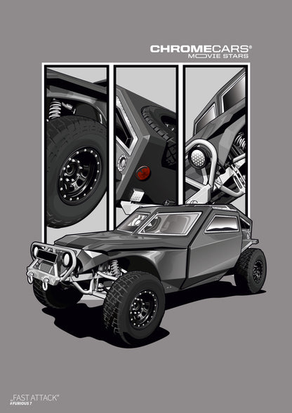 Fast Attack – Detail Triptych als Poster – vollständige Motivansicht