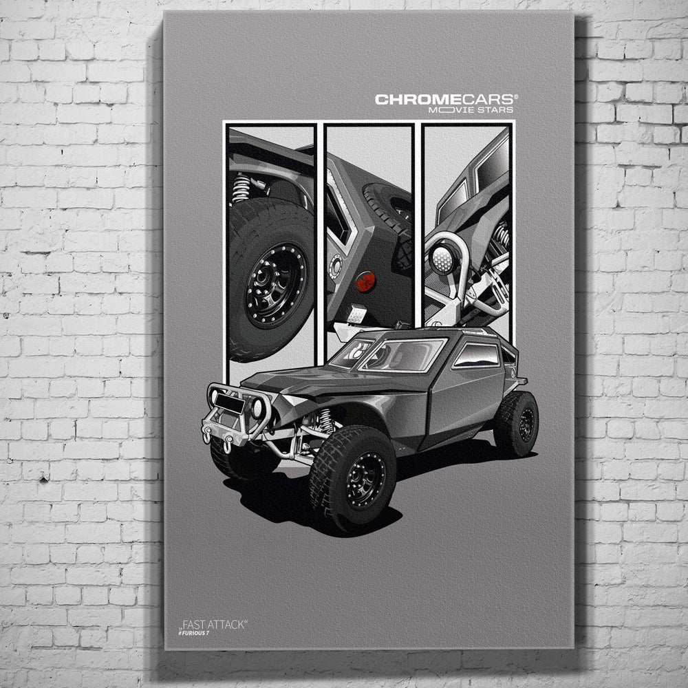 Fast Attack – Detail Triptych als Wandmotiv