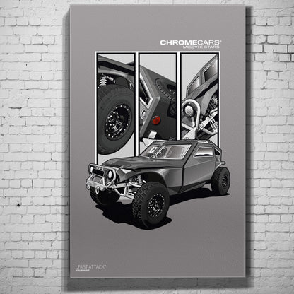 Fast Attack – Detail Triptych als Wandmotiv