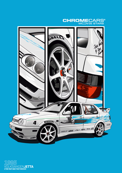 Jesse’s VW Jetta – Detail Triptych als Poster – vollständige Motivansicht