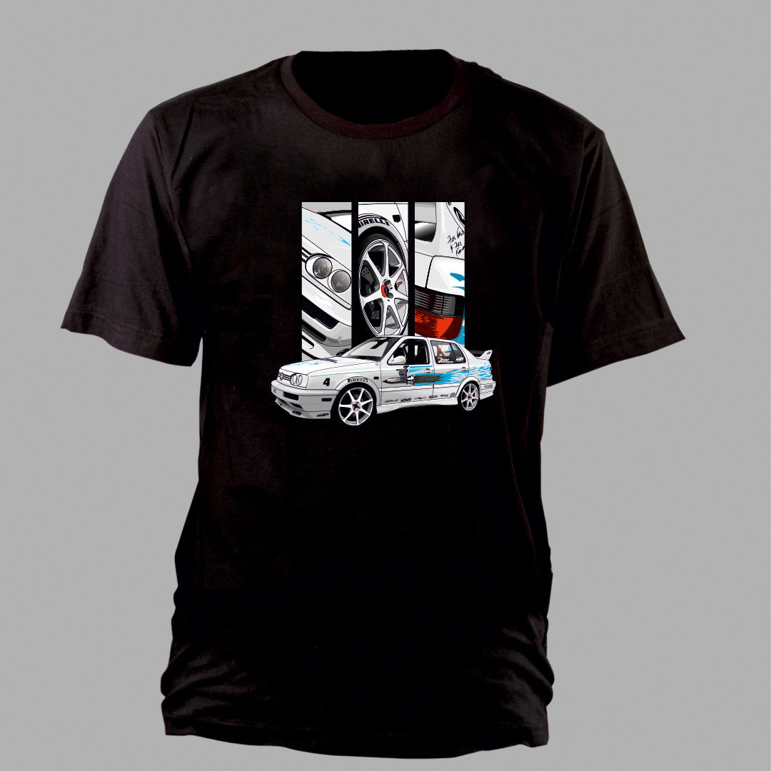 Jesse’s VW Jetta – Detail Triptych auf einem T-Shirt