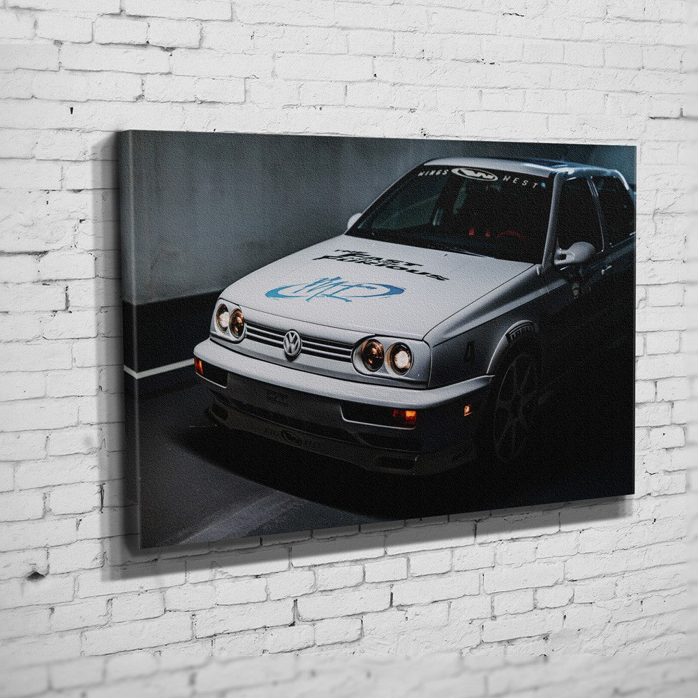 Jesse’s VW Jetta – Garage Front Close als Wandmotiv