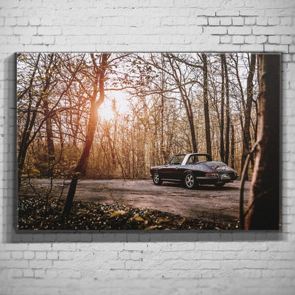 Porsche 911 – Forest Sunset als Wandmotiv