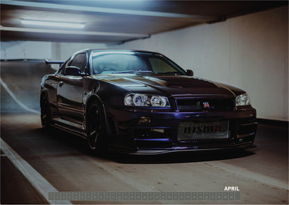 R34 GT-R CRS MPIII Kalender 2027 Landscape – Kalenderblatt april