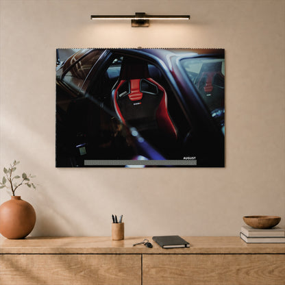 R34 GT-R CRS MPIII Kalender 2027 Landscape – Kalenderblatt august als A2-Mockup