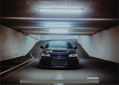 R34 GT-R CRS MPIII Kalender 2027 Landscape – Kalenderblatt dezember