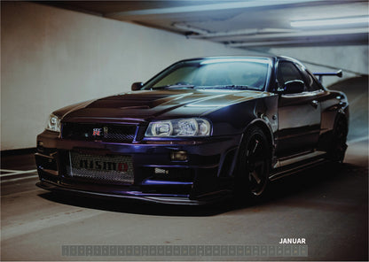 R34 GT-R CRS MPIII Kalender 2027 Landscape – Kalenderblatt januar