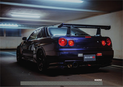 R34 GT-R CRS MPIII Kalender 2027 Landscape – Kalenderblatt maerz
