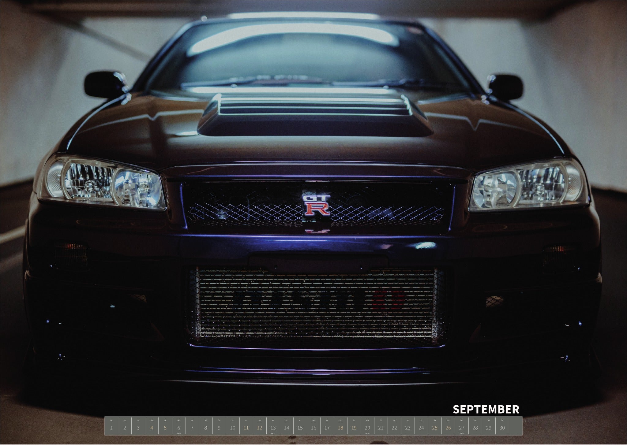 R34 GT-R CRS MPIII Kalender 2027 Landscape – Kalenderblatt september