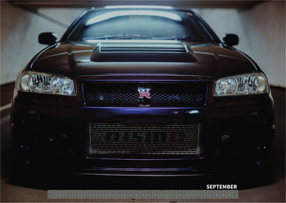 R34 GT-R CRS MPIII Kalender 2027 Landscape – Kalenderblatt september