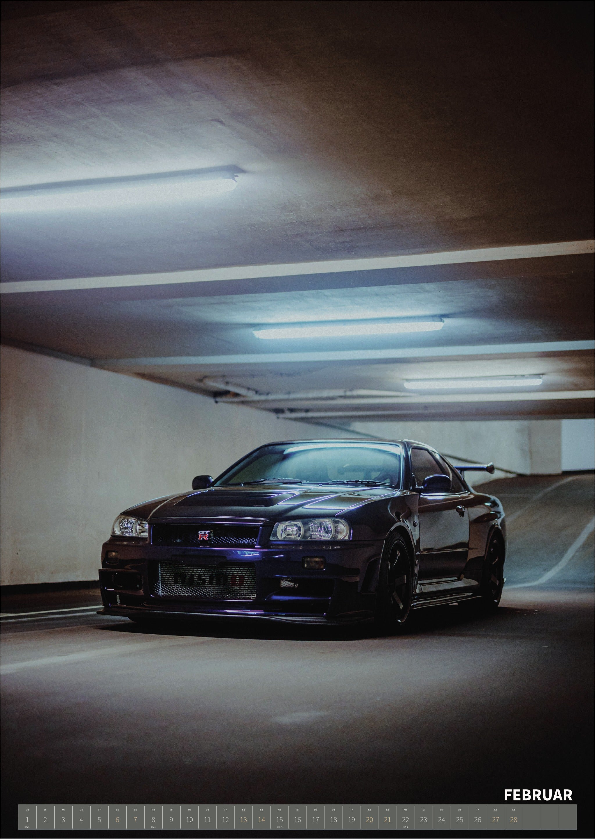 R34 GT-R CRS MPIII Kalender 2027 Portrait – Kalenderblatt februar