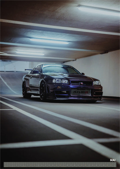 R34 GT-R CRS MPIII Kalender 2027 Portrait – Kalenderblatt mai