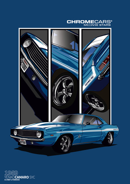 Yenko Camaro – Detail Triptych als Poster – vollständige Motivansicht